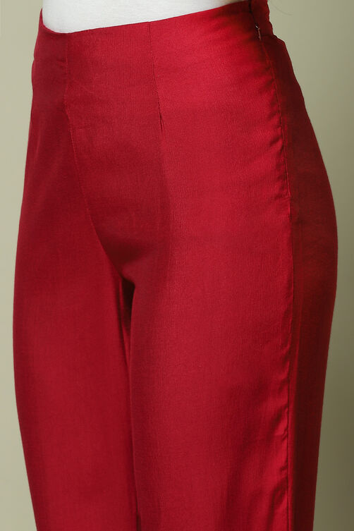 Black Cotton Blend Yarndyed Pants image number 2