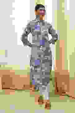 Blue Pure Cotton Floral Straight Kurta image number 5