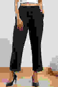 Black Cotton Blend Narrow Pant image number 5