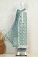 Pink Tissue Screen Print Unstitched Suit Set image number 4
