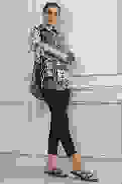 Black Cotton Printed Straight Shirt image number 0