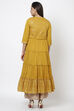 Rust Cotton Flared Printed Kurta image number 5