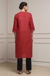 Purple Cotton Straight Printed Kurta image number 3