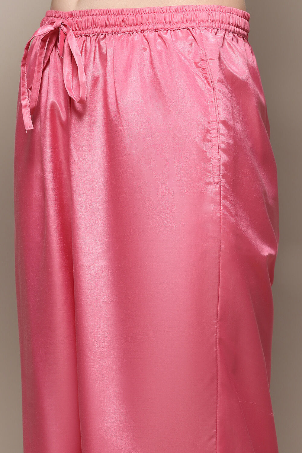 Pink Cotton Blend Straight Kurta Palazzo Suit Set image number 2