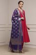 Fuchsia Polyester Blend Anarkali Embroidered Suit Set image number 5