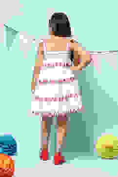 White Cotton Tiered Dress image number 4