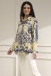Off-White and Blue Printed Relaxed Fit Shirt image number 2