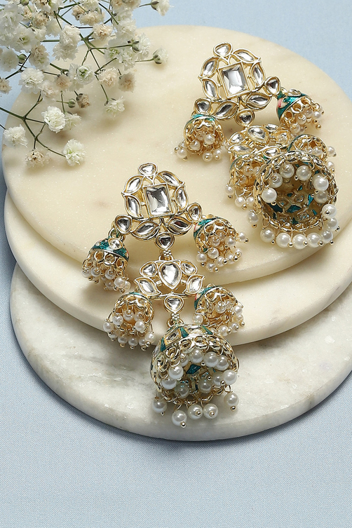 Blue Brass Earrings image number 0