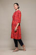 Maroon Cotton Flared 3 Piece Set image number 3