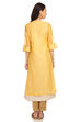 Coral A-Line Art Silk Yarndyed Kurta image number 4