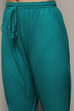 Off White Cotton Layered Printed Kurta Churidar Suit Set image number 2