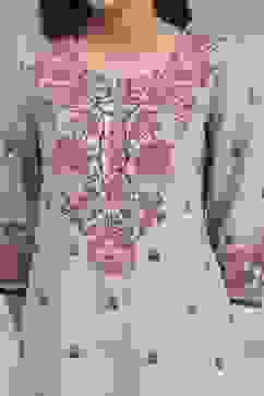 Sage Green Cotton Printed Straight Suit Set image number 1