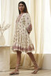 Beige Cotton Printed Tiered Dress image number 2