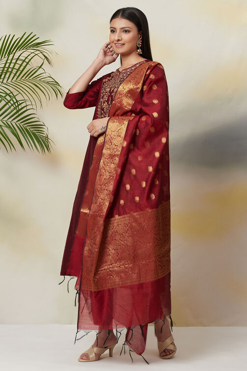 Navy Blue Poly Viscose Straight Kurta Slim Pant Suit Set image number 5