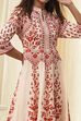 White and Black Cotton Printed Anarkali Kurta Set image number 1
