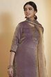 Purple Viscose Blend Straight Fusion Set image number 1