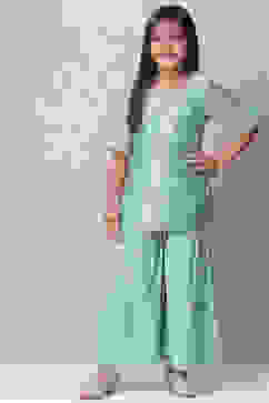 Green Art Silk Straight Kurta Set image number 0