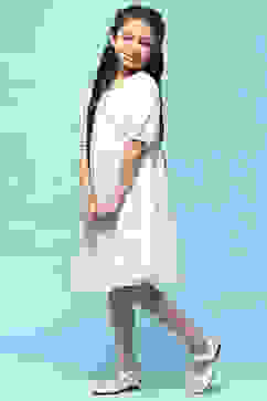 White Tiered Schiffli Cotton Dress image number 2