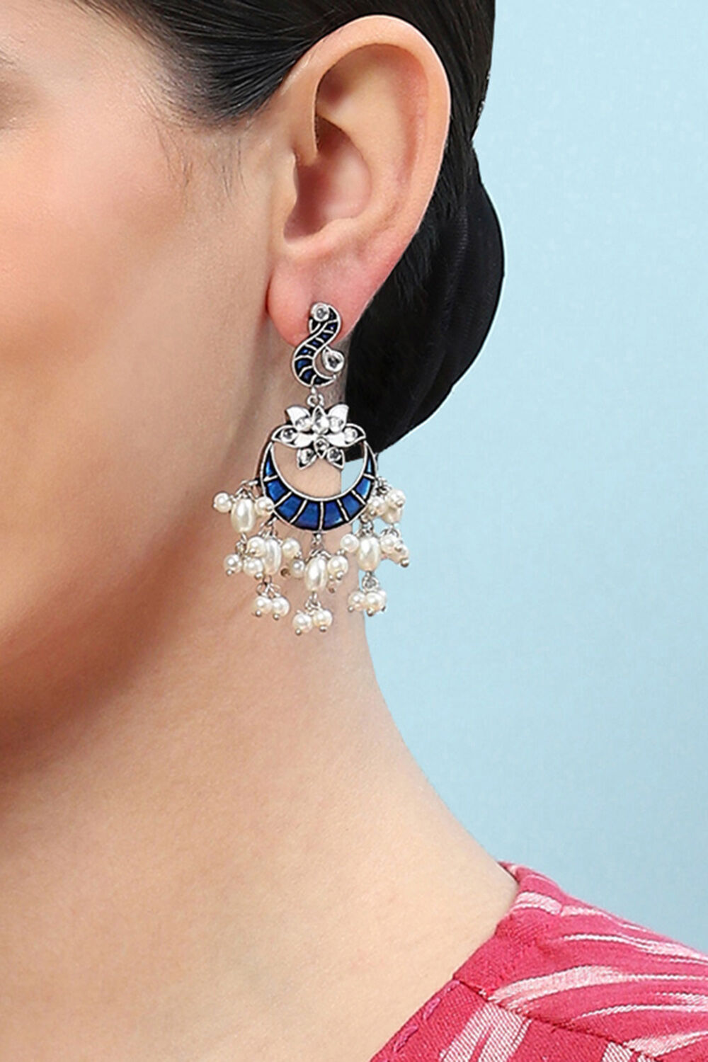 Blue Brass Earrings image number 1