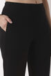 Black Cotton Lycra Fitted Pants image number 1