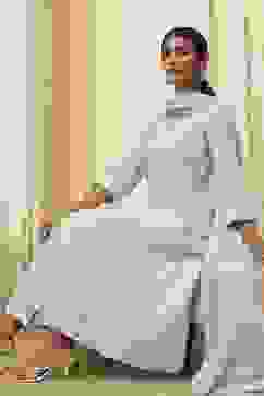 Aqua Pure Cotton Printed Kalidar Suit Set image number 0