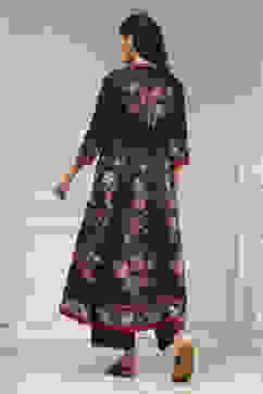 Brown Cotton Printed Anarkali Suit Set image number 4