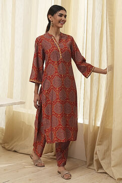 Rust Red Printed Co-ord Set image number 5