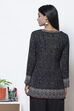Black Straight Art Silk Short Printed Kurti image number 5