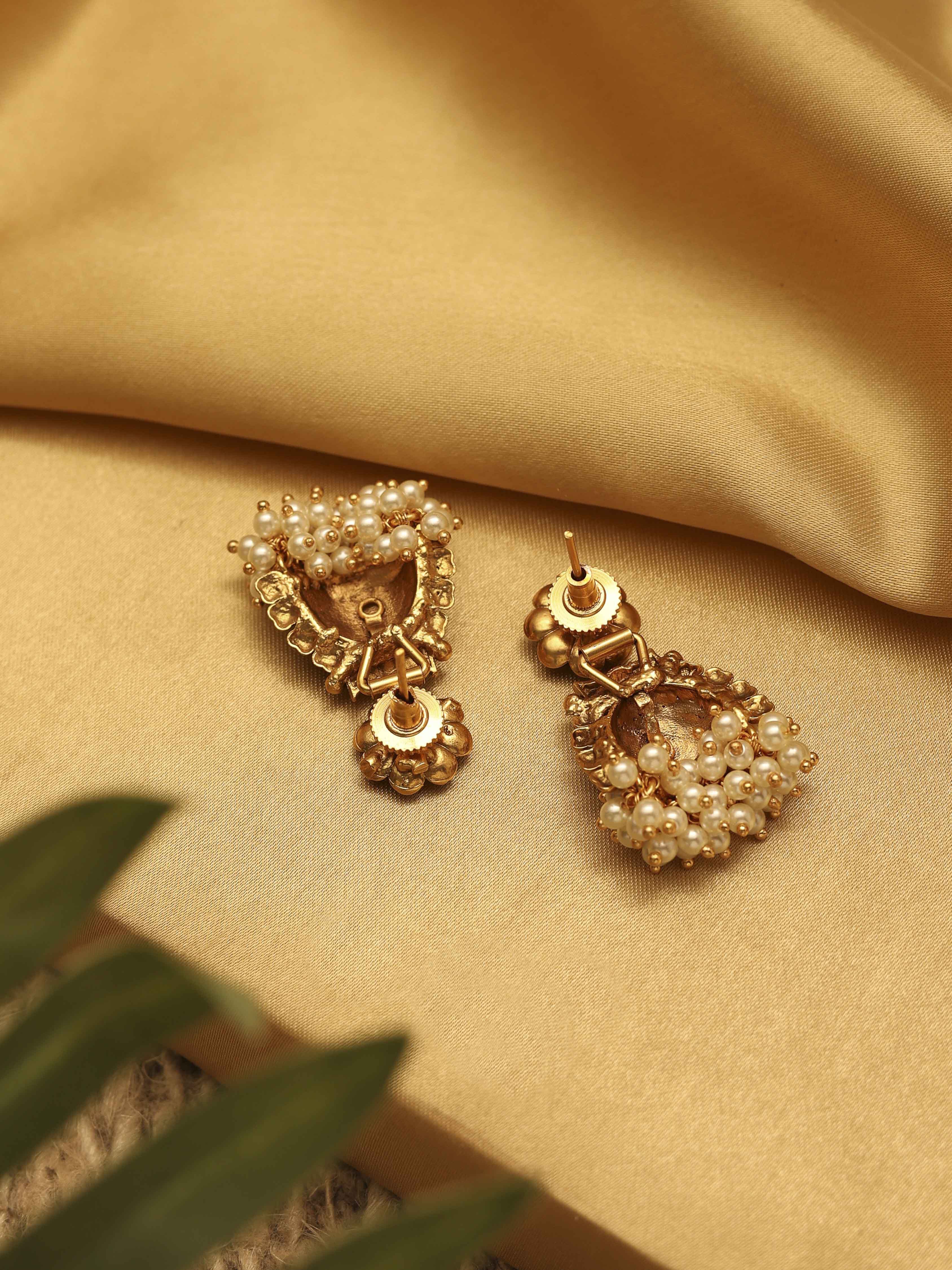 Red Brass Jhumka image number 2