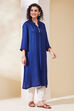 Blue Viscose Rayon Straight Kurta image number 4