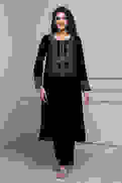 Wine Art Silk Straight Kurta Pants Set image number 0