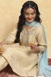 Beige Viscose Blend Kalidar Suits image number 7