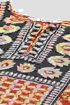 Burnt Orange LIVA Straight Printed Kurta image number 1