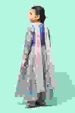 Blue Polyester Short Kurta Printed Suit Set image number 5