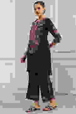 Brown Cotton Printed Straight Kurta Set image number 3