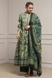 Green Cotton Anarkali Printed Suit Set image number 0