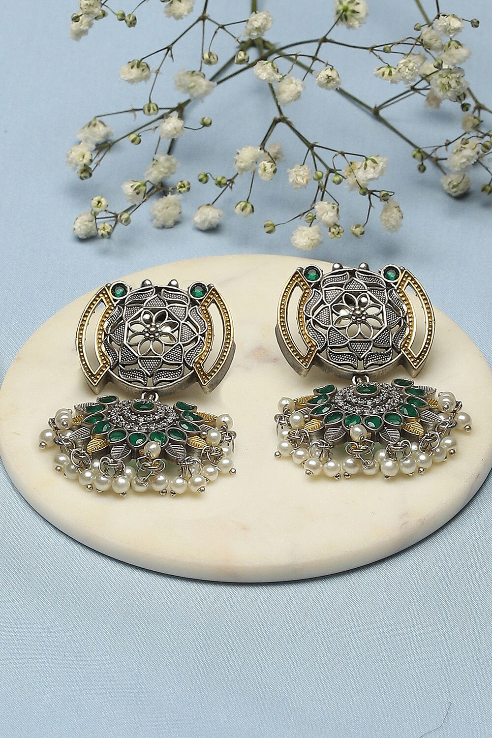 Green Gold Brass earrings image number 0