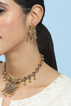Red Green Alloy Necklace Set image number 1