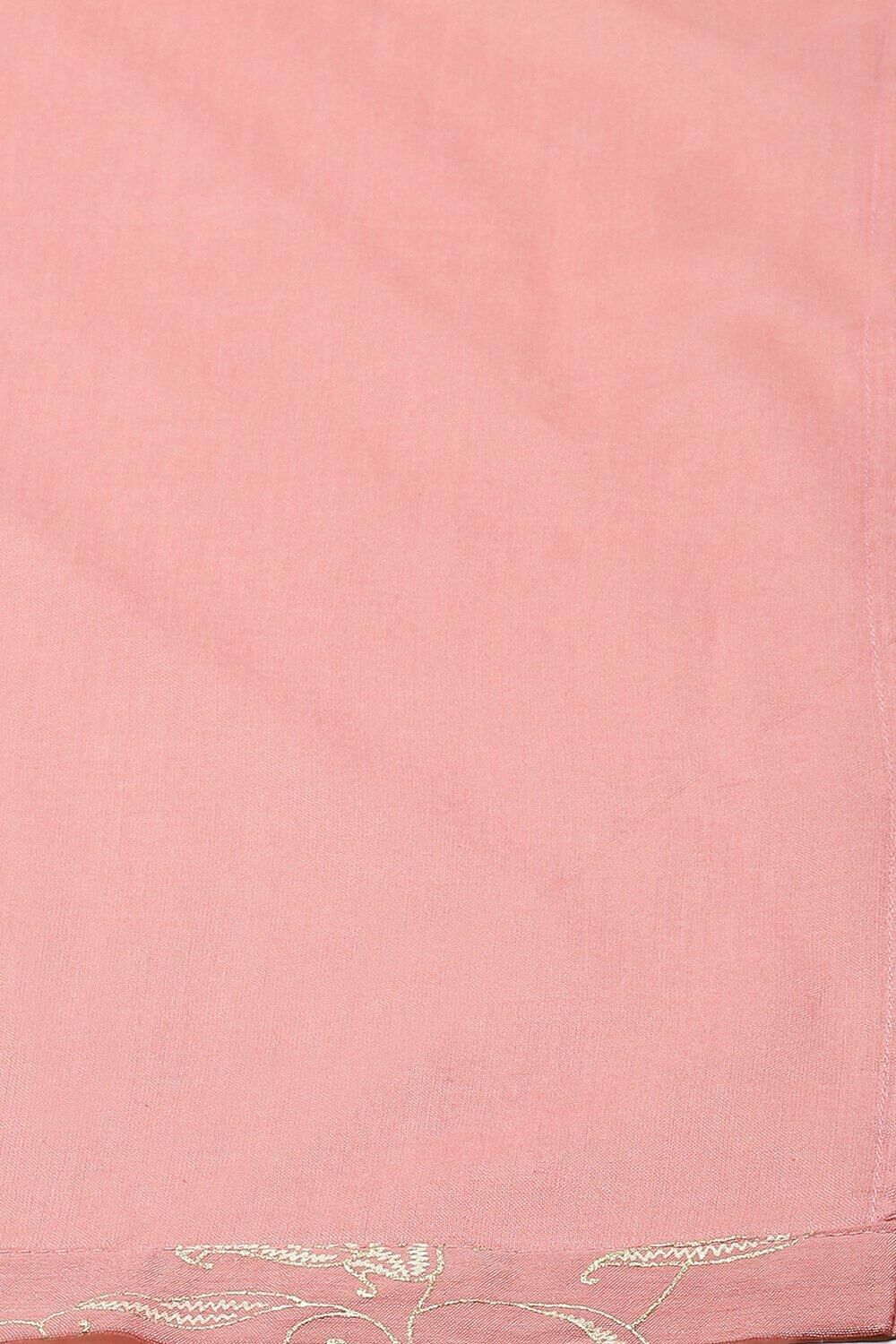 Blush Pink Cotton Blend Straight Kurta Pant Suit Set image number 3