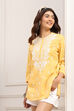 Yellow Cotton  Short Kurti