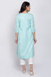 Pink Cotton A-Line Yarndyed Kurta image number 4