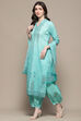 Red Cotton Blend Floral Digital Print Unstitched Suit Set image number 5