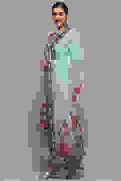 Turquoise Rayon Straight Suit Set image number 5