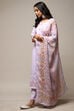 Lavender Linen Machine Embroidered Unstitched Suit Set image number 11