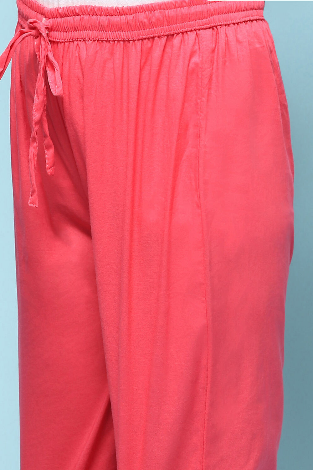 Blue Cotton Viscose Straight Printed 2 Piece Set image number 2