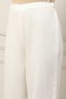 White Cotton Embroidered Schiffli Straight Suit Set image number 2