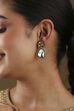 White Silver Plated Brass Stone Studded Drop Earrings image number 1