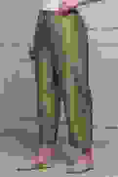 Gold Polyester Straight Palazzos image number 2