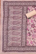 Purple Cotton Printed Unstitched Suit Set image number 3