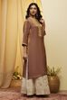 Mauve Viscose Rayon Sheen Straight Kurta image number 3